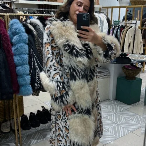 Şal Yaka Uzun Leopar Kürk
