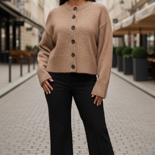 Bisiklet Yaka Standart Hırka