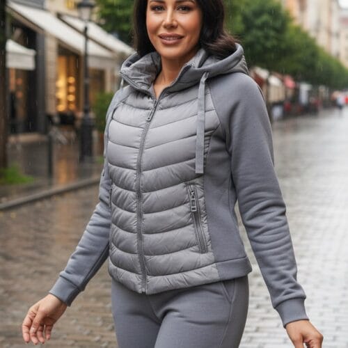 Önü ve Arkası Kapitoneli İthal Şişme Mont