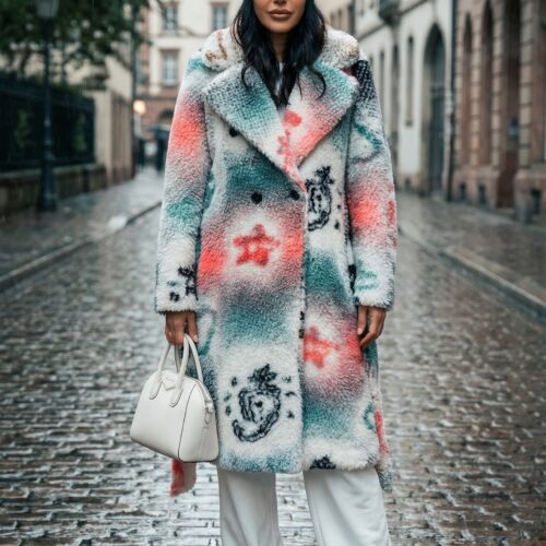 Desenli İçi Astarlı Teddy Peluş