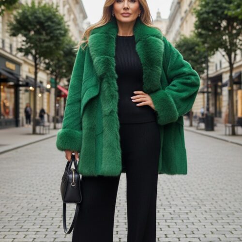 İthal Angora Yeşil Hırka