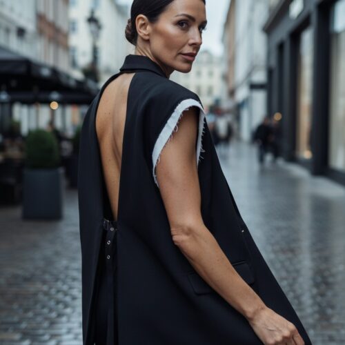 İthal Tasarım Detaylı Yelek Ceket