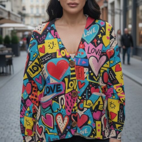 Figür Detaylı İthal Hırka