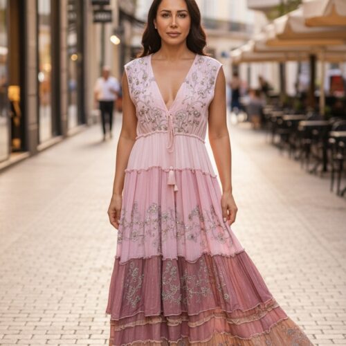 İthal İşlemeli Standart Beden Elbise