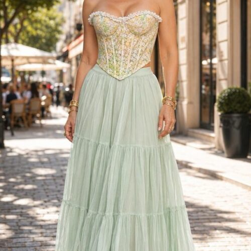 Su Yeşili Transparan Bustiyer